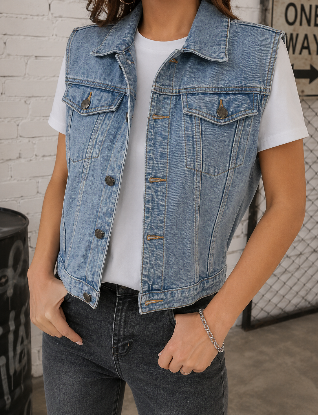 CATCH - Veste en jean sans manche