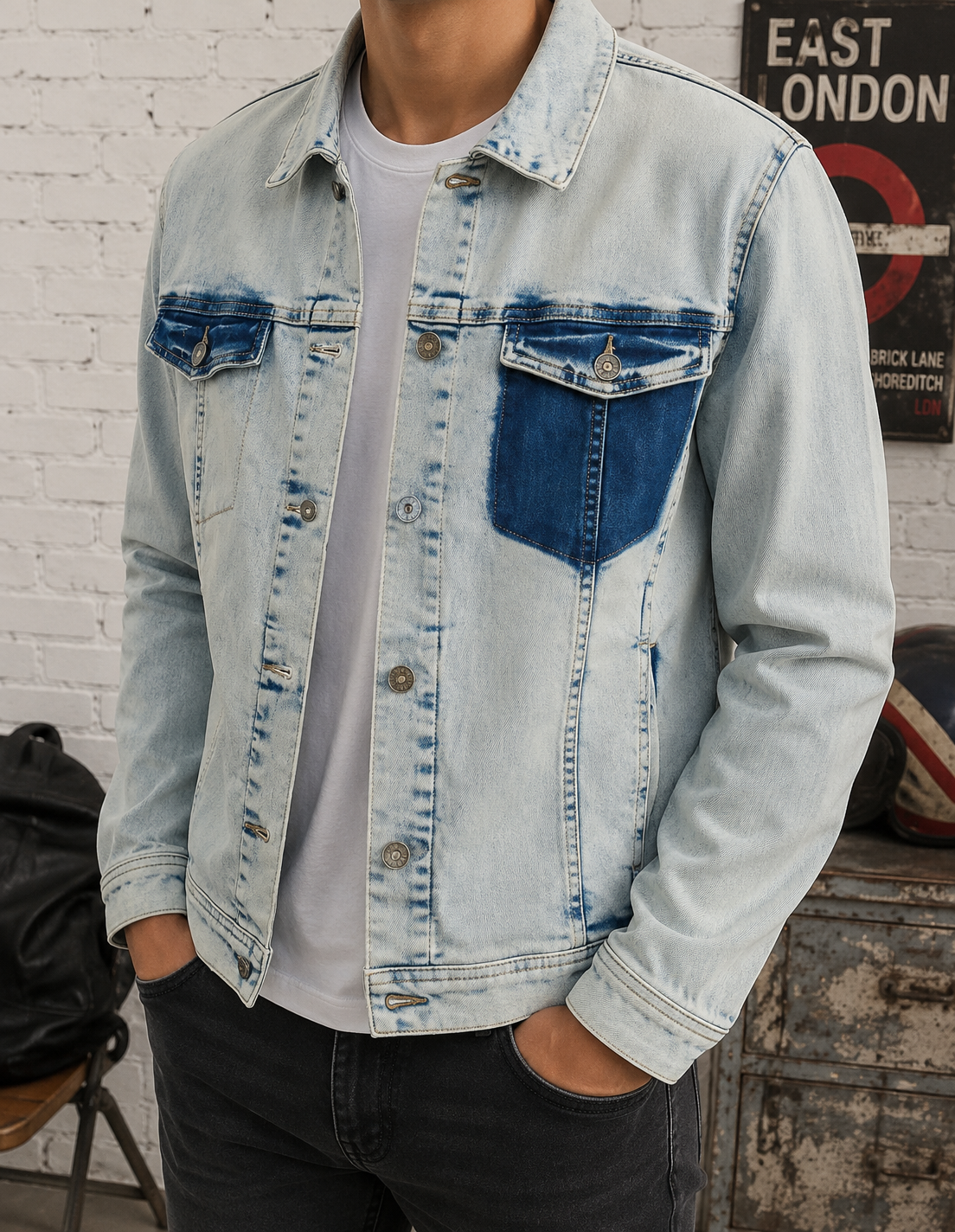 LEE COOPER - Veste en jean "East London Denim" – Détails contrastants