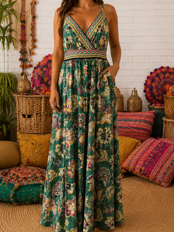 🦋SPRINGFIELD - Robe Longue Fleurie & Bohème