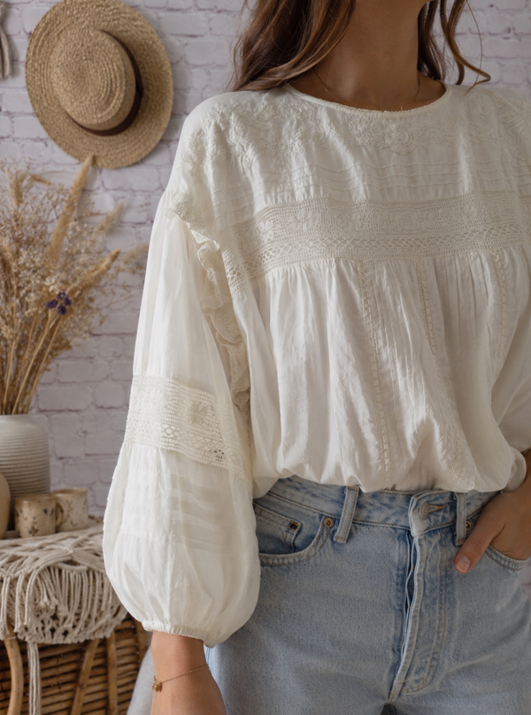 Blouse bohème brodée