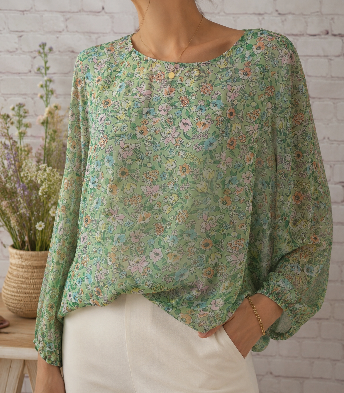 KAREN DAMEN - Blouse en voile fleurie