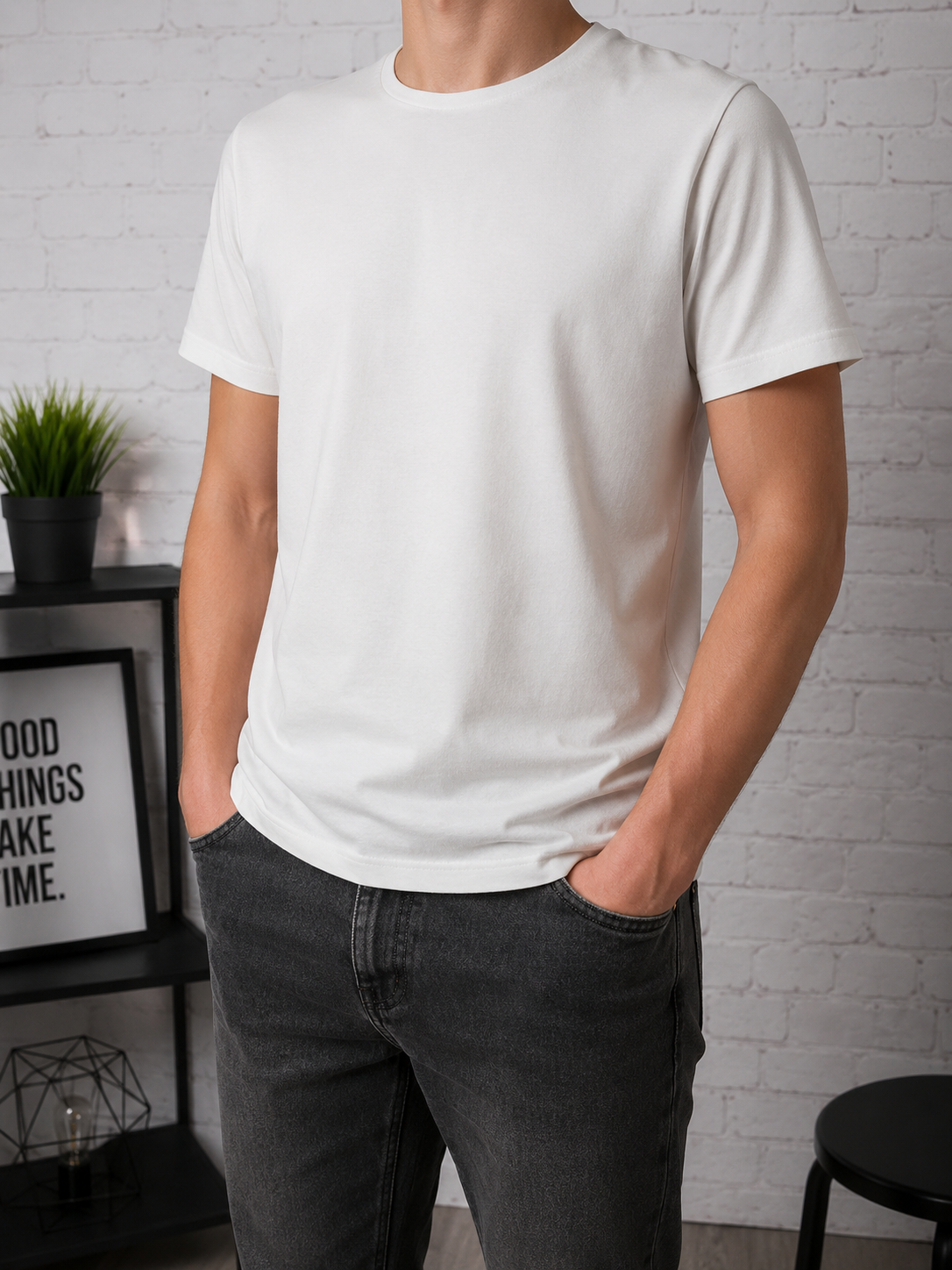 ⚪ZARA - T-shirt blanc minimaliste