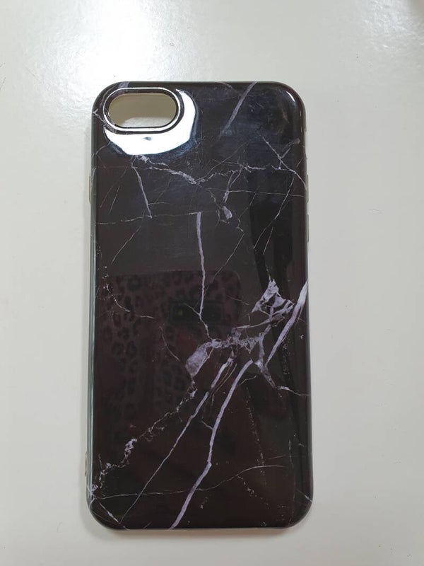 Telefoonhoesje donker marmerlook