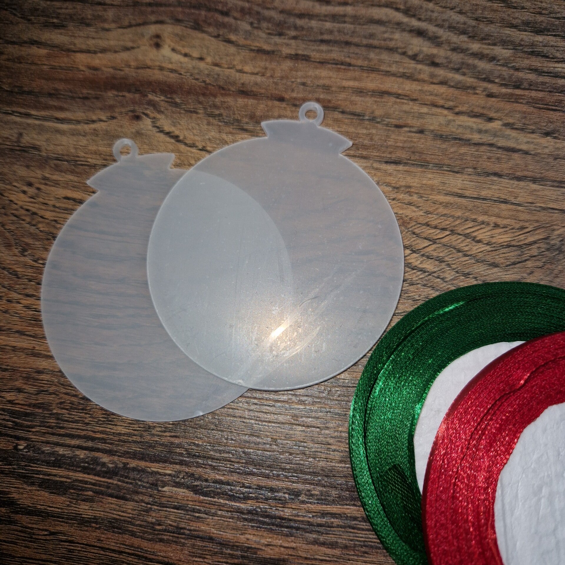 Blanco acryl kerstbal 75mm
