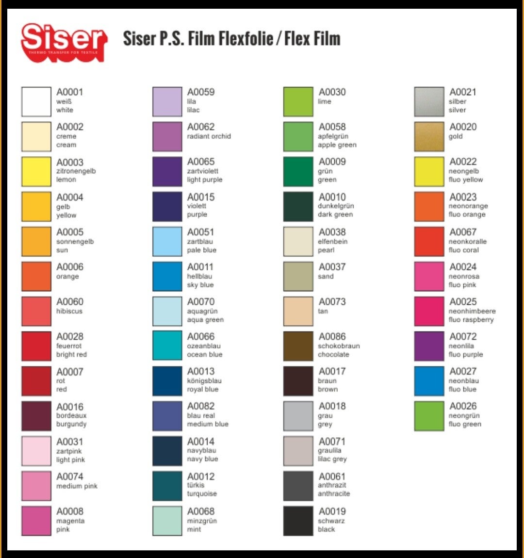 Sisser P.S. Film Flexfolie