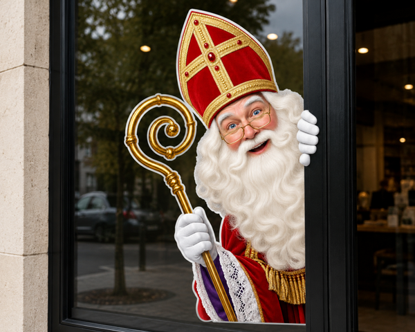 Sinterklaas raamsticker 1 kant geprint
