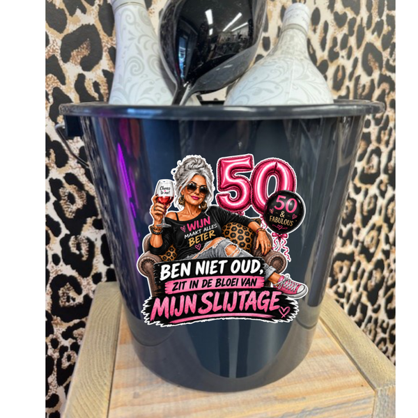 Cadeau emmer- Ben niet oud- 50 jaar Man of vrouw.