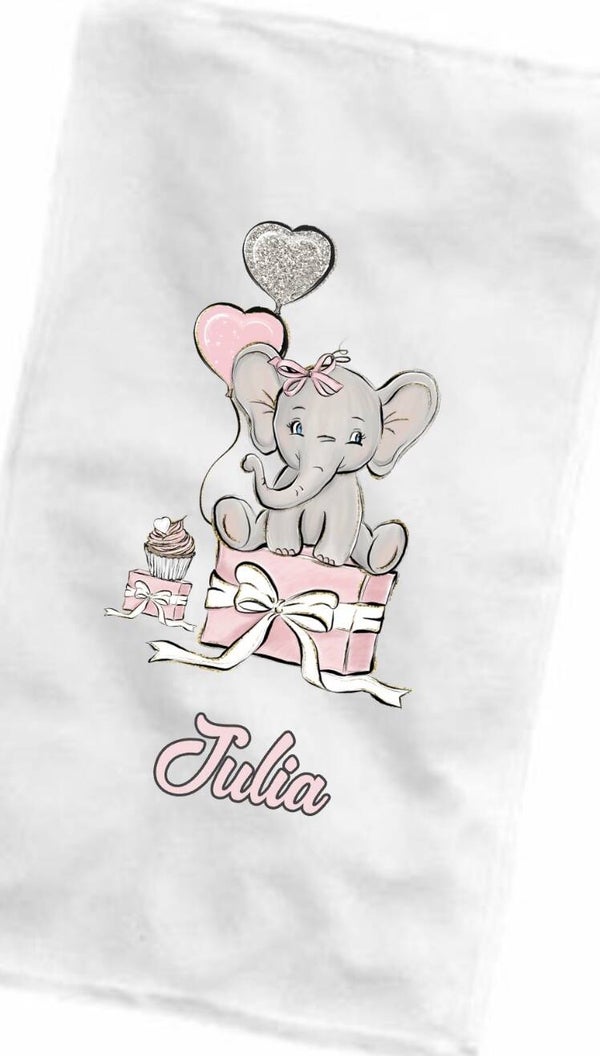 Super leuke Handoekjes met olifant afbeelding en naam.