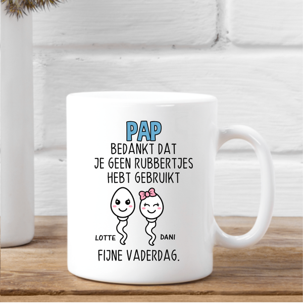 Vaderdag cadeau- Vaderdag mok- Pap bedankt dat je geen rubbertje hebt gebruikt
