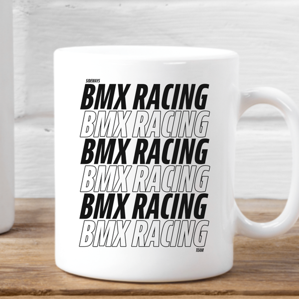 Sideways BMX racing mok.