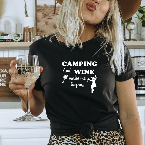 Camping and wine make me happy