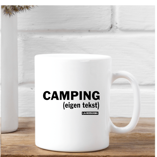 Camping Mok Eigen tekst