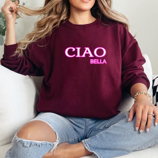 CIAO Bella bordeaux sweater.