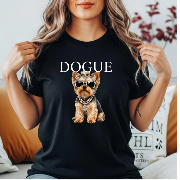 Dames T-shirt- Zwart Shirt-  Dogue bling bling