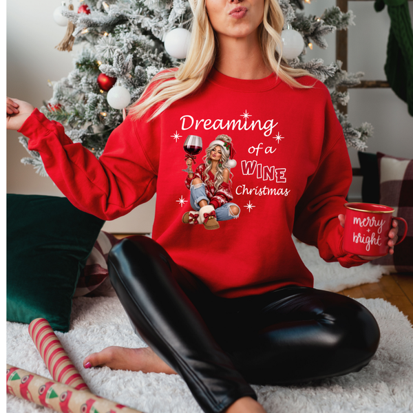 Foute kersttrui Dreaming of een WINE Christmas kersttrui