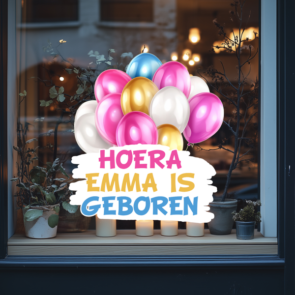 Raamsticker geboorte jongen  of meisje...