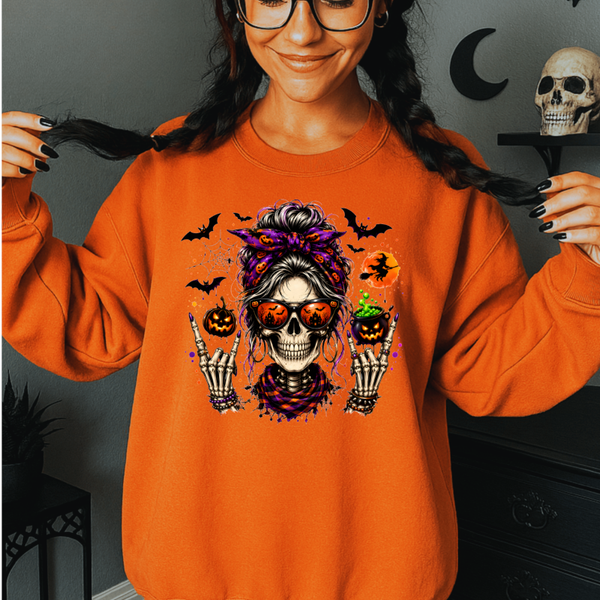 Uniseks Halloween sweater skelet.
