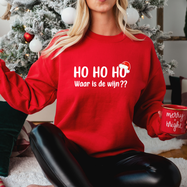 Hohoho!! Waar is de wijn? Dames sweater. Foute kersttrui