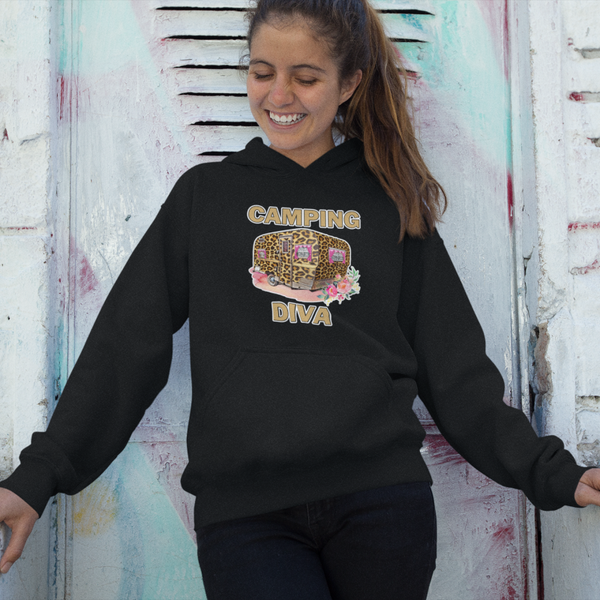 Camping Diva hoodie dames.
