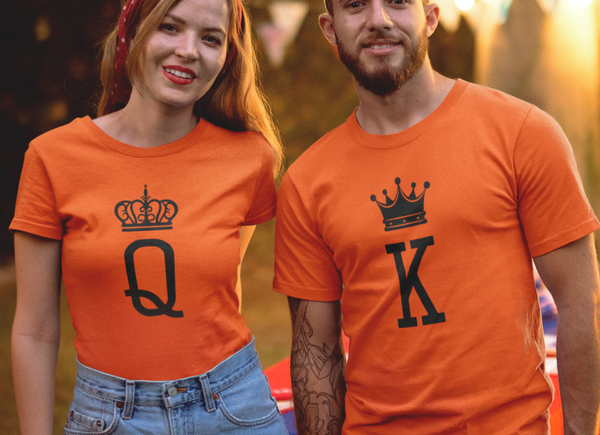 Koningsdag T-shirts. Dames of Heren.