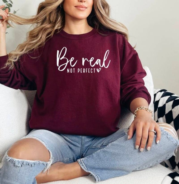 Dames sweater Be Real not perfect