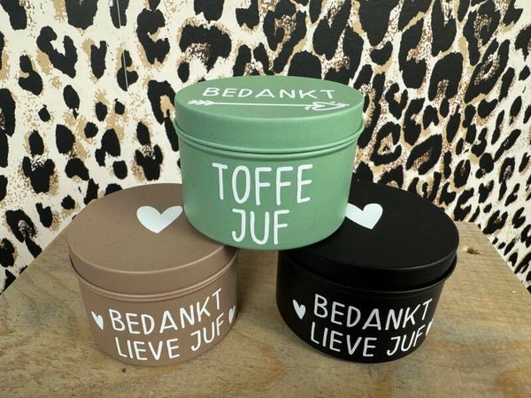 Juf Geurkaars in blikje