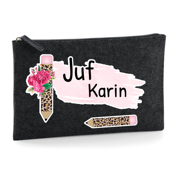 Juf etui met potloden afbeelding.