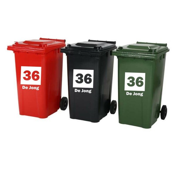 kliko sticker, huisnummer en achternaam.