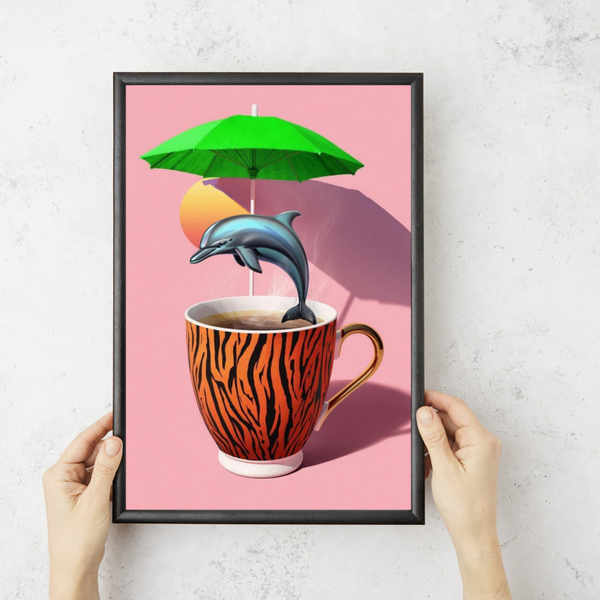 Koffie mok met dolfijn