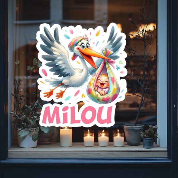 Geboorte raamsticker eigen naam