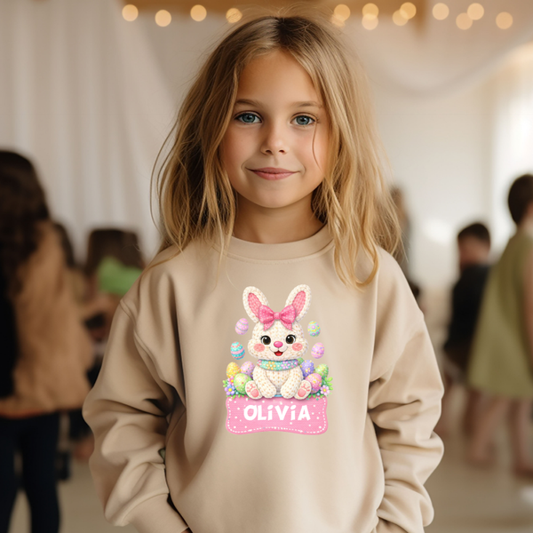 Kinder sweaters Paashaas gepersonaliseerd.