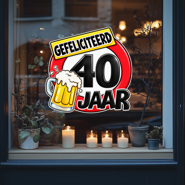 Raamsticker man 40 jaar
