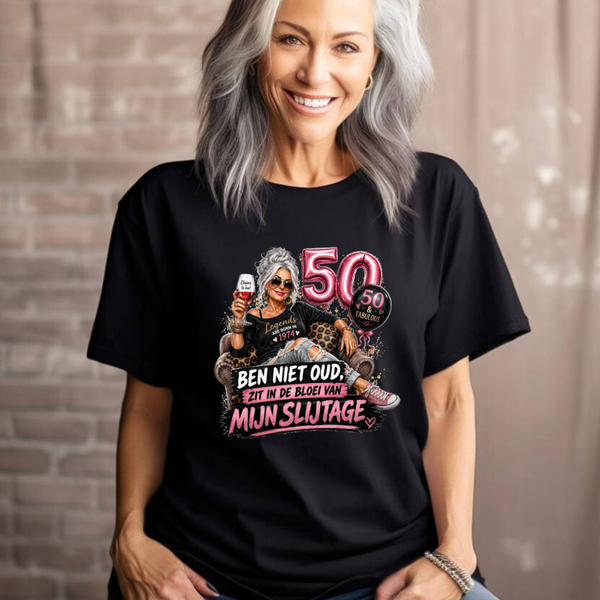 Dames T-shirt 50 jaar- Sarah T-shirt- verjaardag Sarah