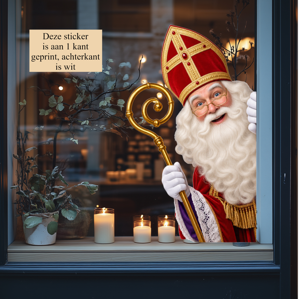 Sinterklaas raamsticker 1 kant geprint