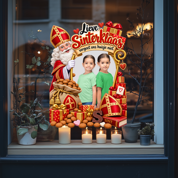 Sinterklaas raamsticker Eigen foto.