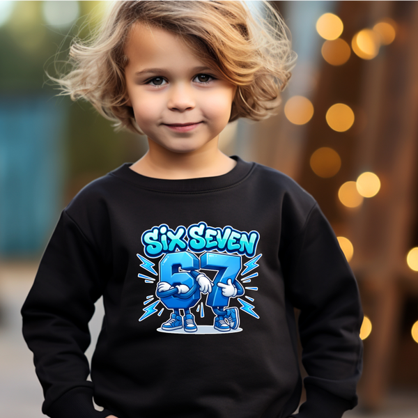 Kids sweater 67- six seven- zwarte sweater