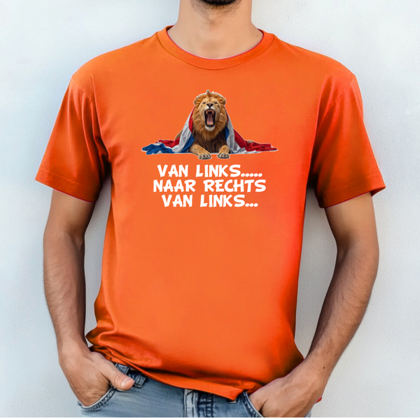 WK oranje shirt van links naar rechts