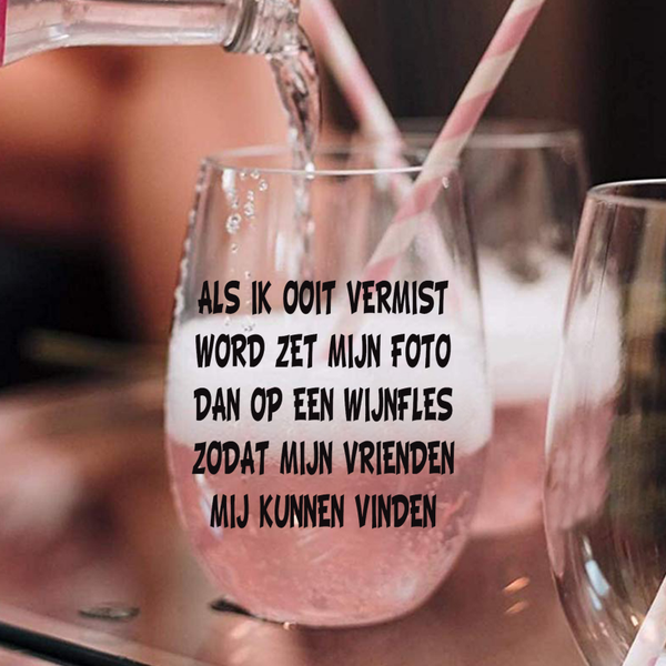 Wijnglas cadeau, verjaardag- feestje Mat glas