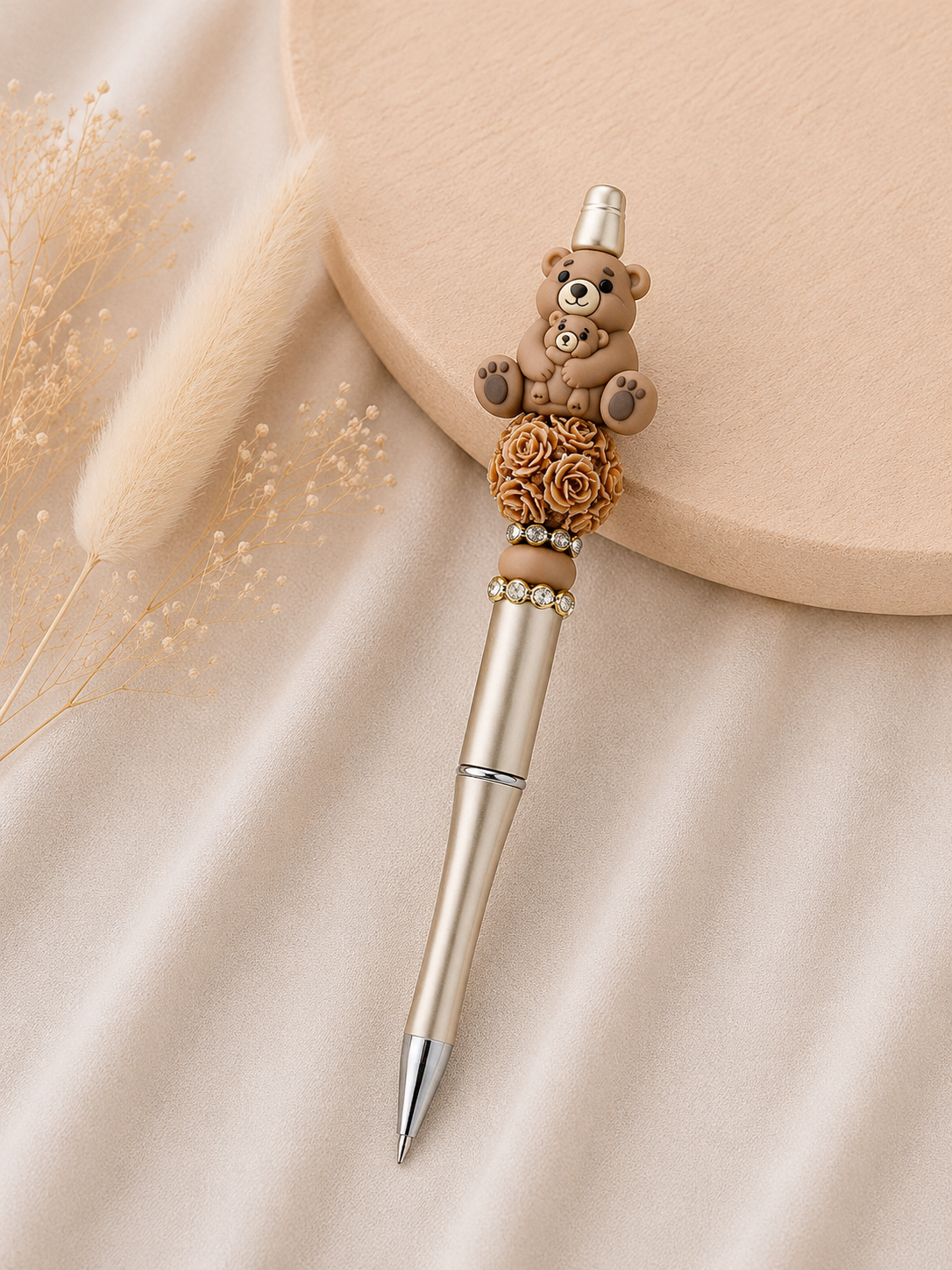 Luxe Kralenpen Beertje Beige