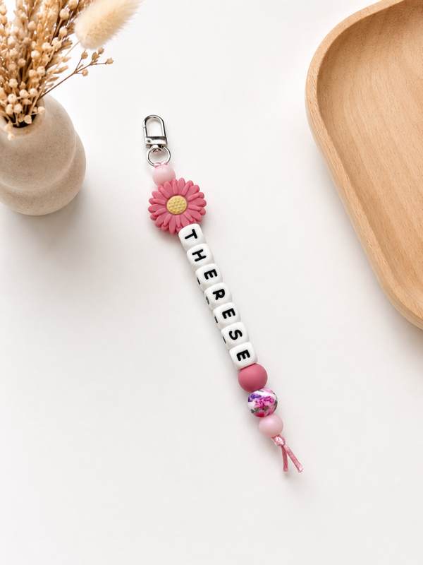 Sleutelhanger ‘Pink daisy’