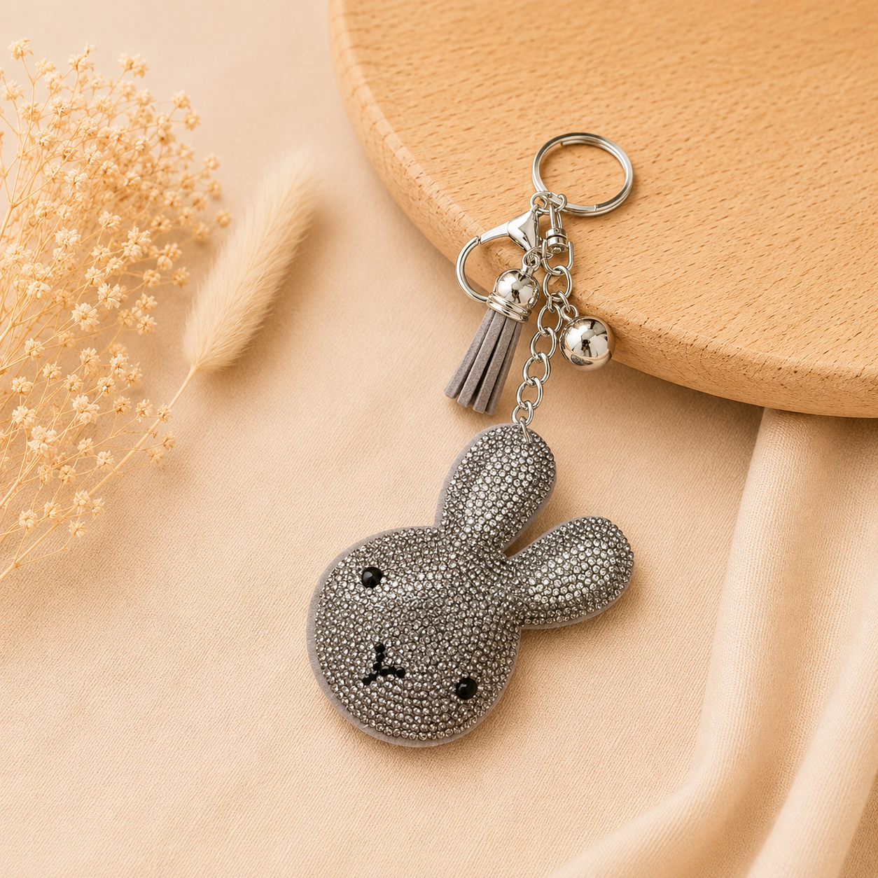 Luxe Tassenhanger Konijntje Strass
