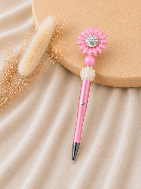 Premium Kralenpen Roze Bloem