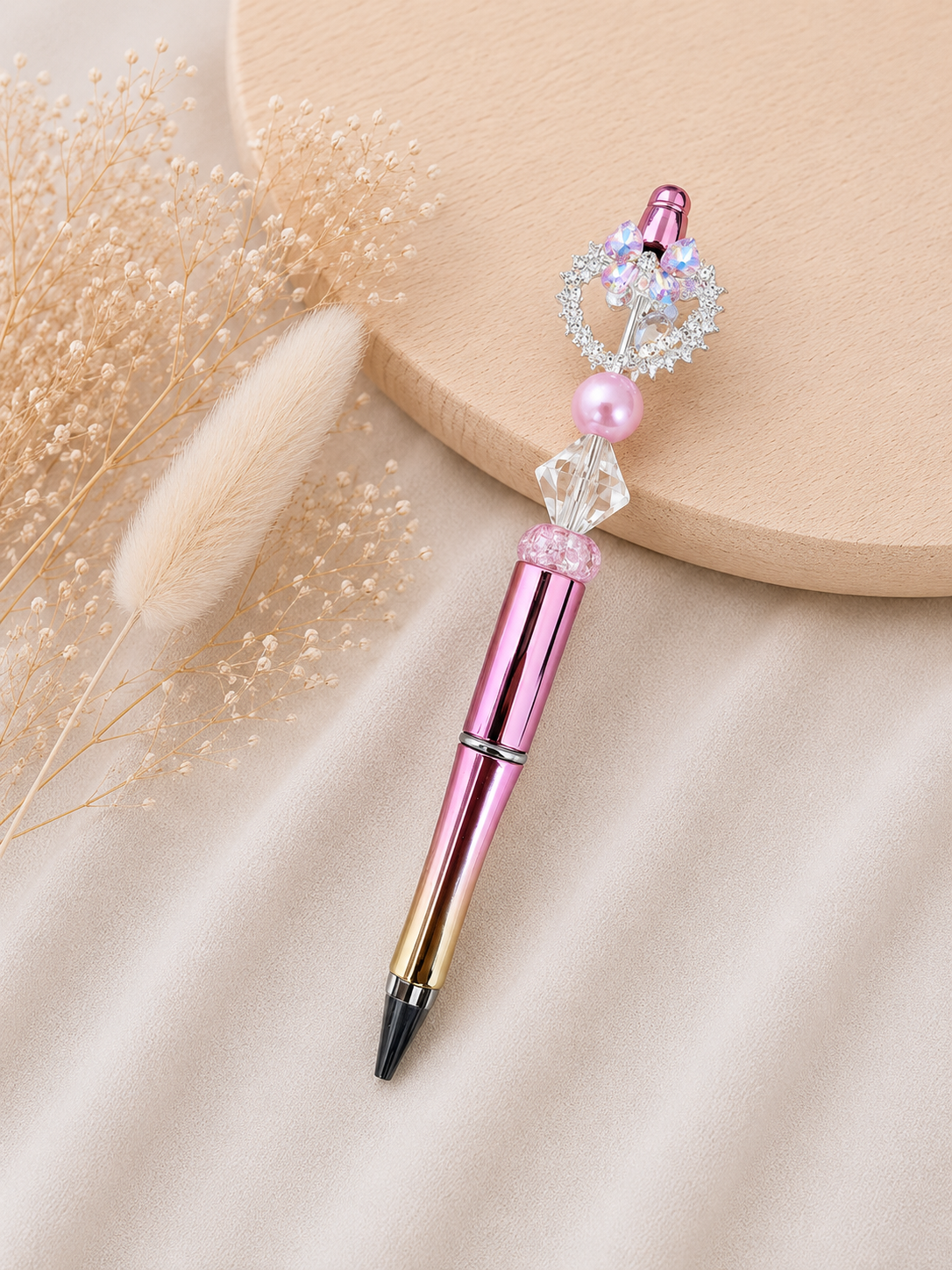 Luxe Kralenpen Hart Roze