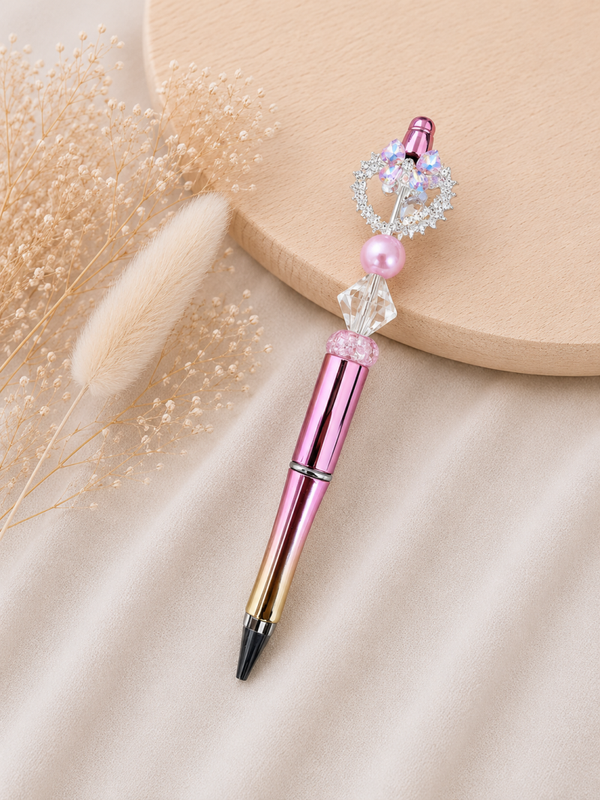 Luxe Kralenpen Hart Roze