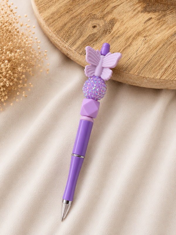 Luxe Kralenpen ‘Lavender Butterfly’