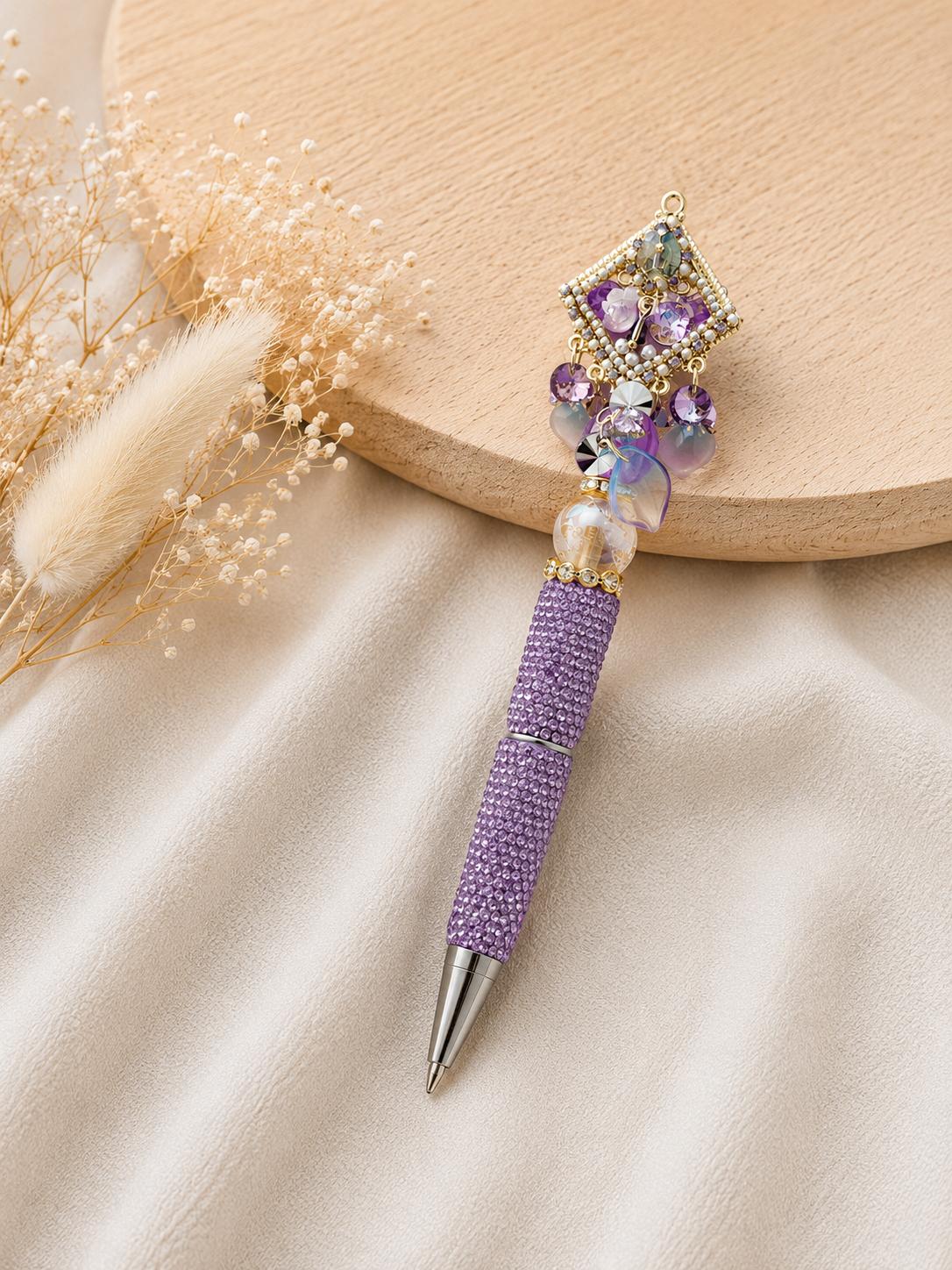 Premium Kralenpen Crystal Purple