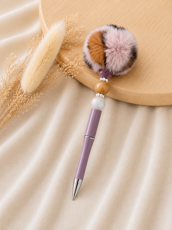 Luxe Kralenpen Pompon Roze