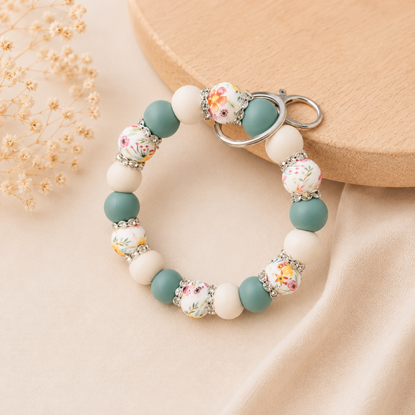 Sleutelwristlet Bloemen Groen