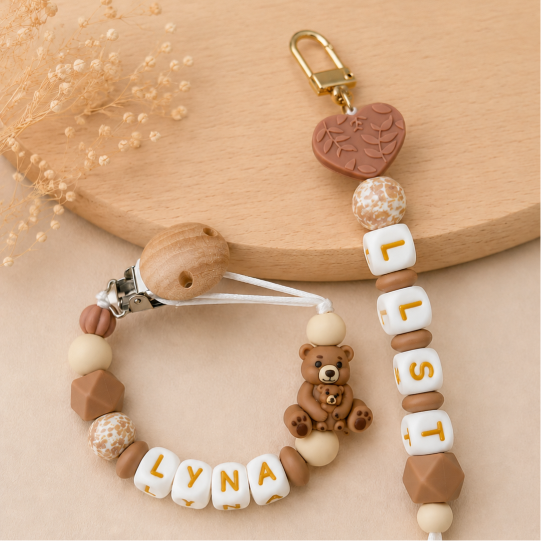 Cadeauset Speenkoord & Tassenhanger Beertje