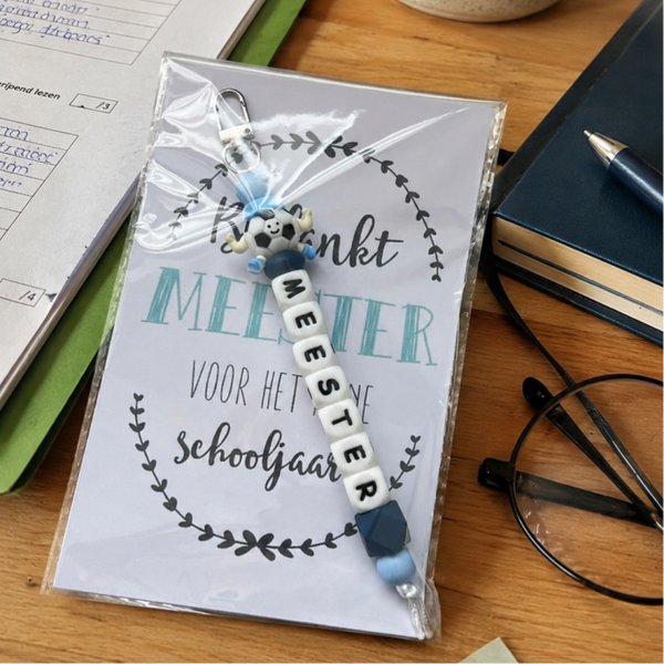 Bedankje voor de meester | Sleutelhanger met naam